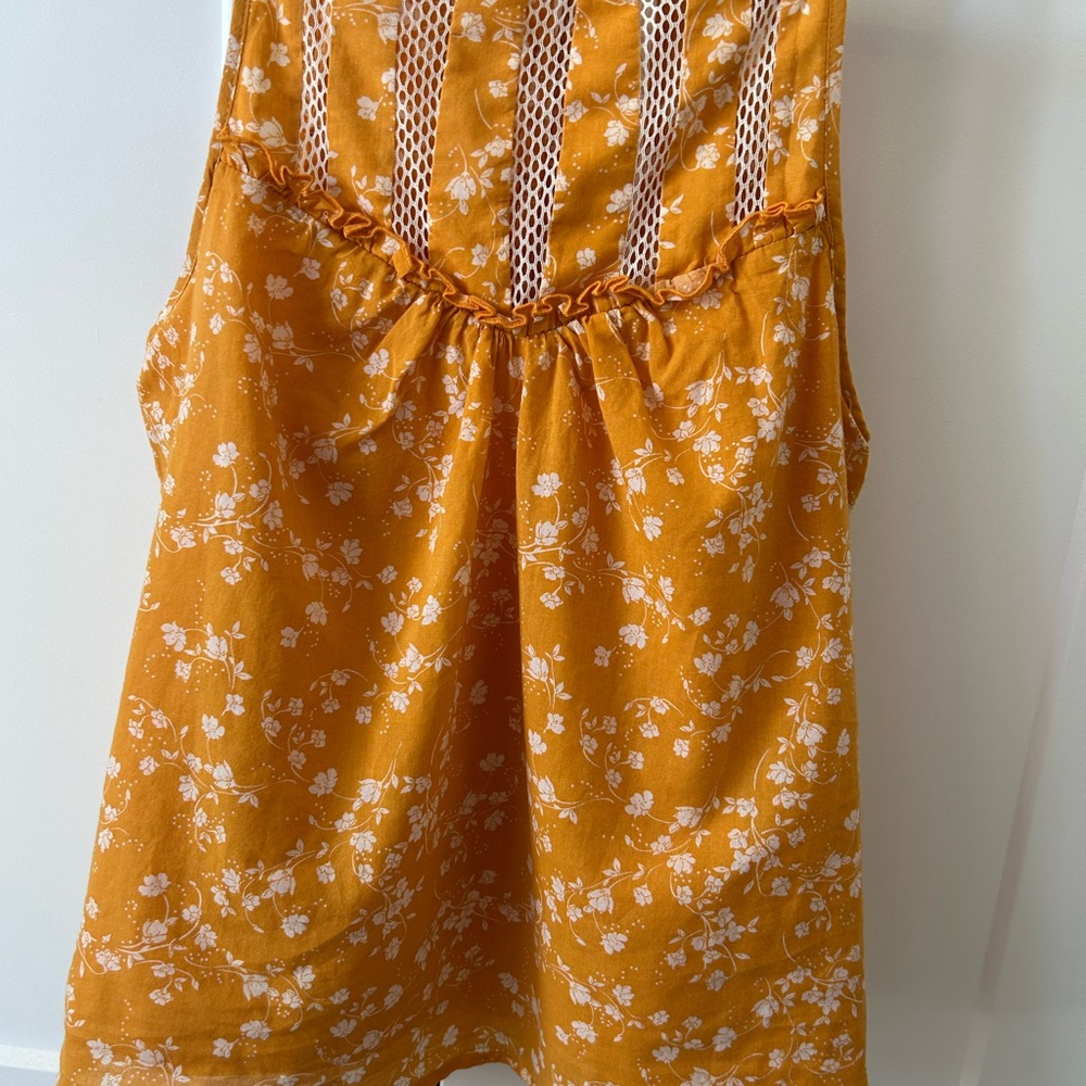 Anthropologie Maeve Orange Floral Top